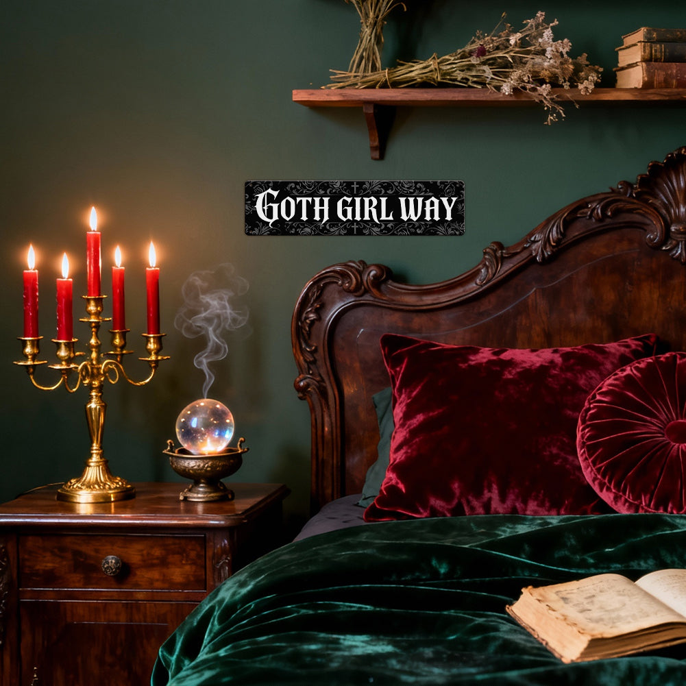 Goth Girl Way Metal Sign