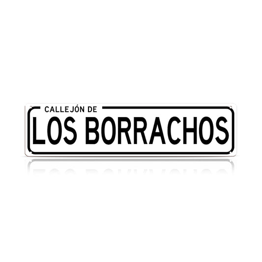 Funny Spanish Bar Street Sign Decor – Callejón de Los Borrachos Metal Sign