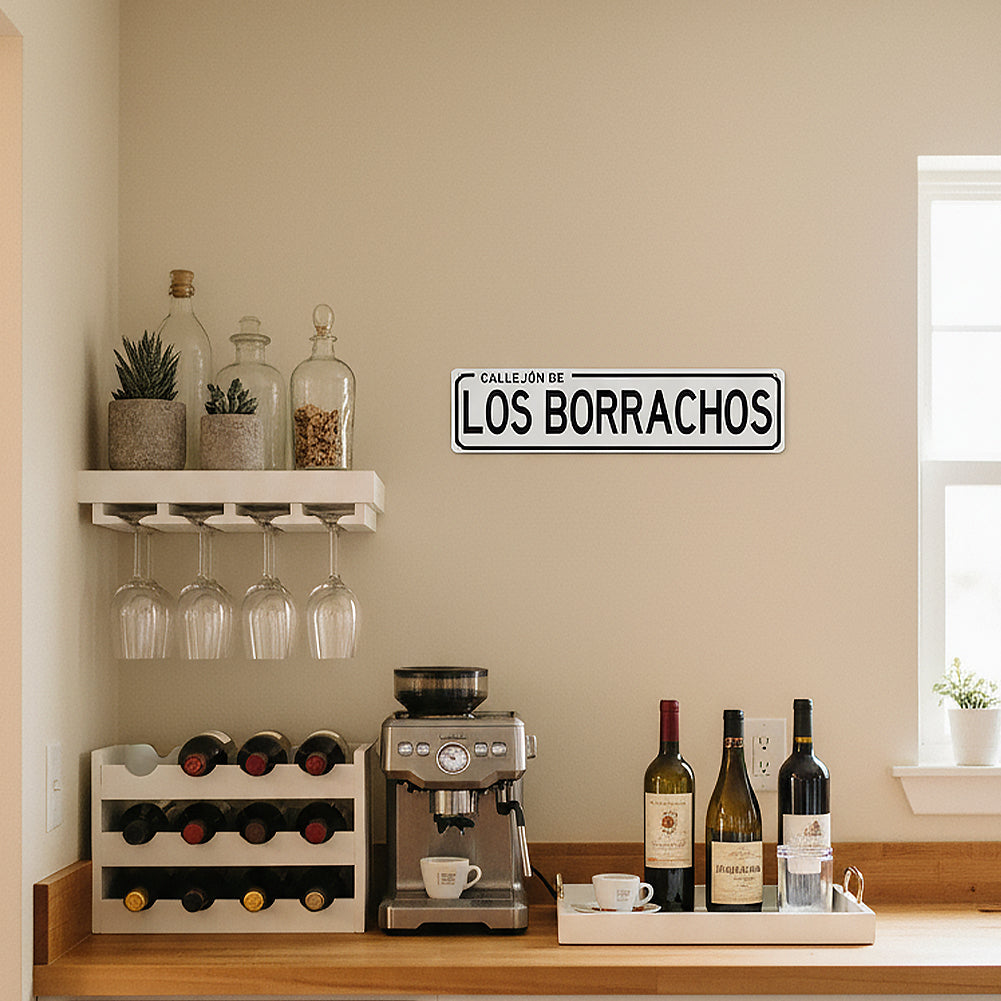 Funny Spanish Bar Street Sign Decor – Callejón de Los Borrachos Metal Sign