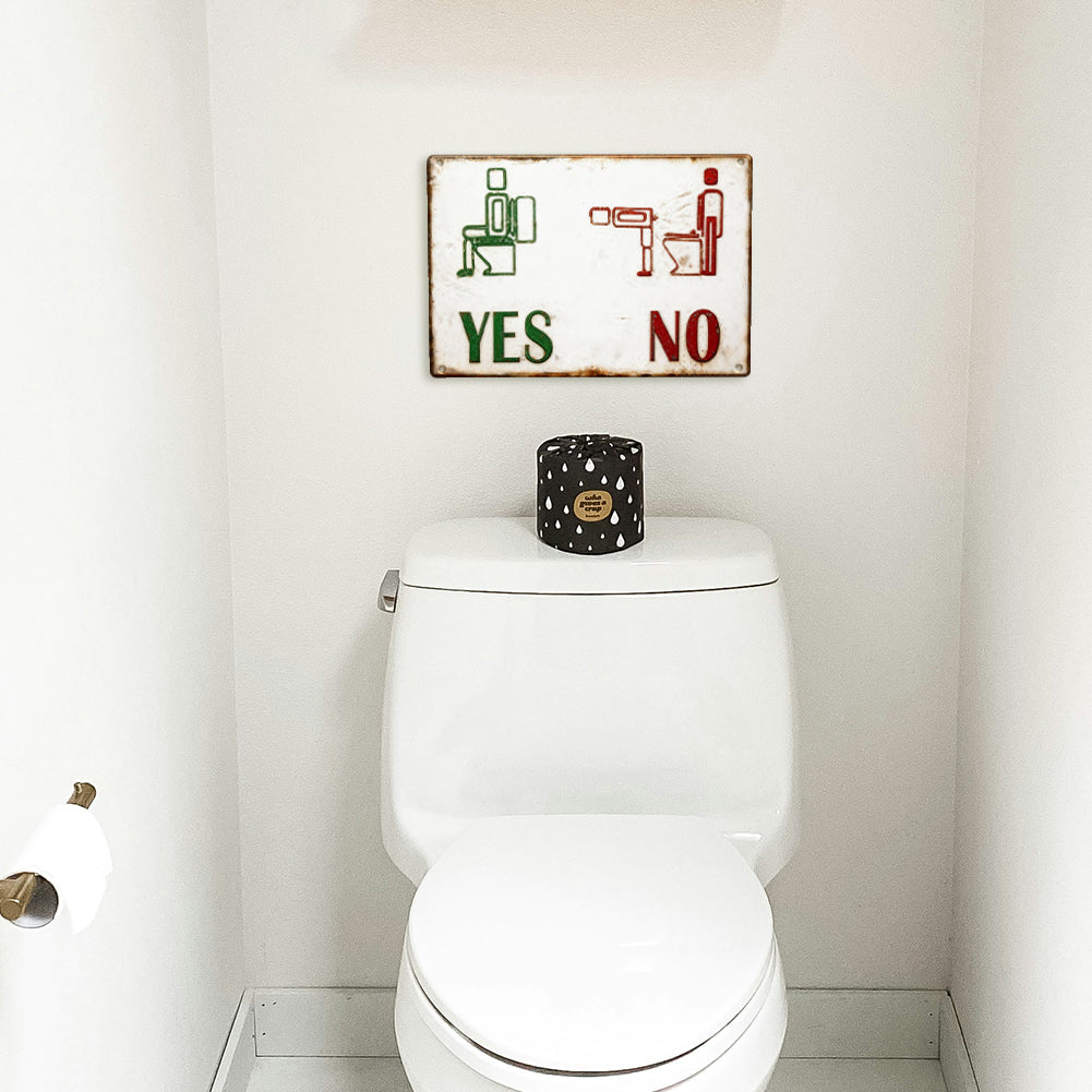 YES / NO Bathroom Rules Metal Sign