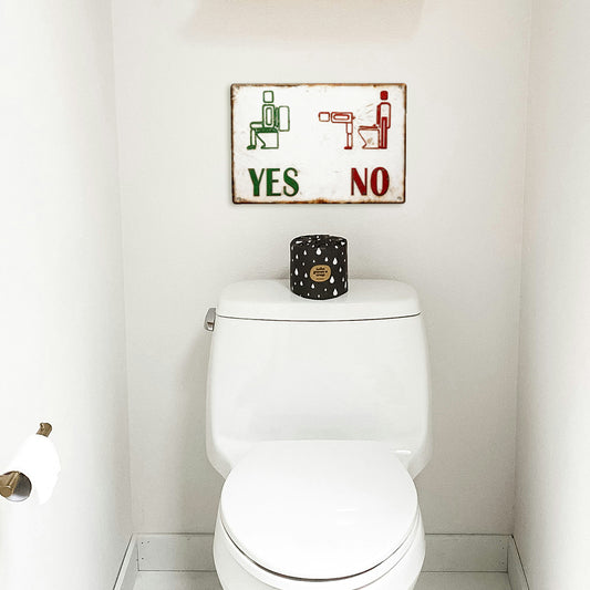 YES / NO Bathroom Rules Metal Sign