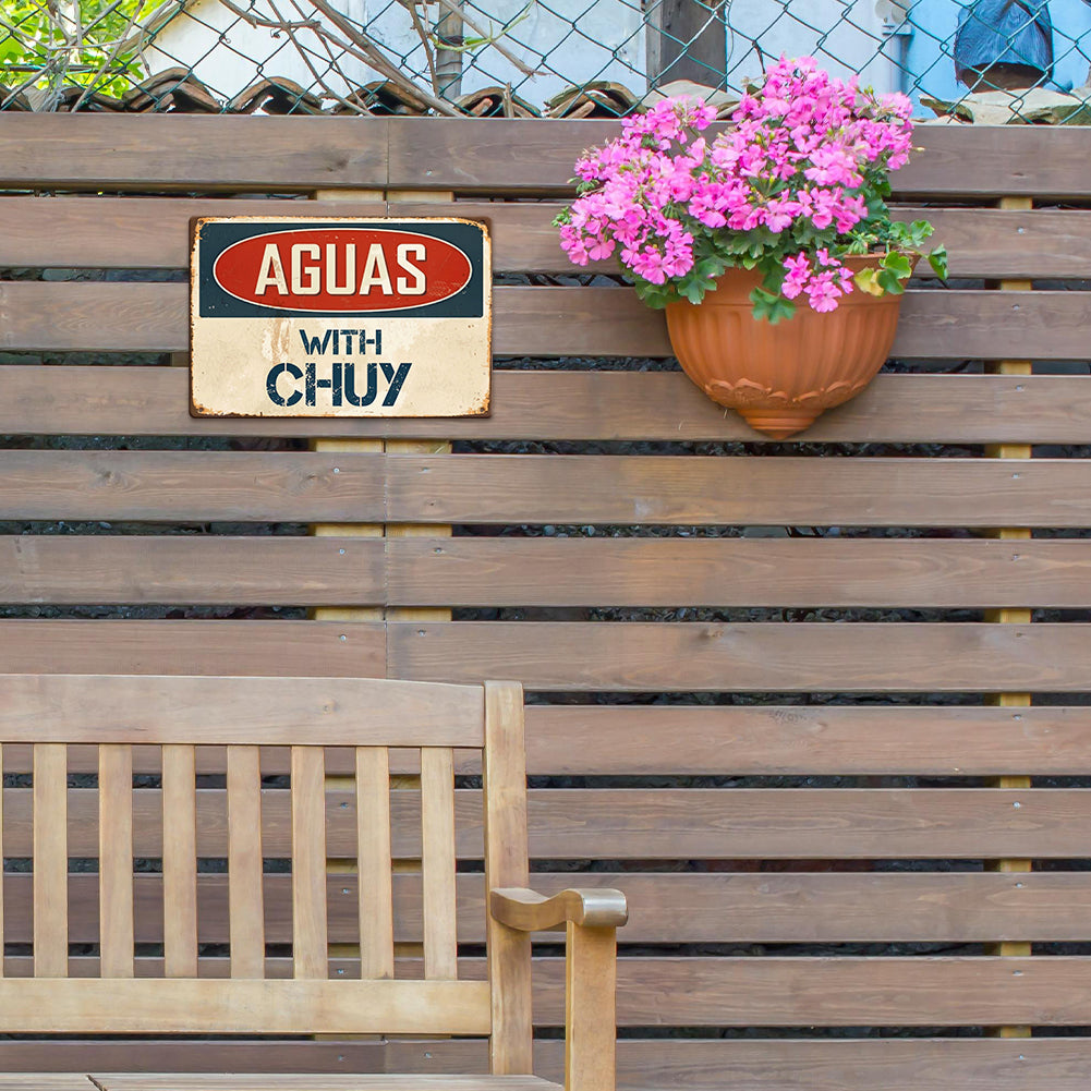 Custom “AGUAS with Name” Metal Sign