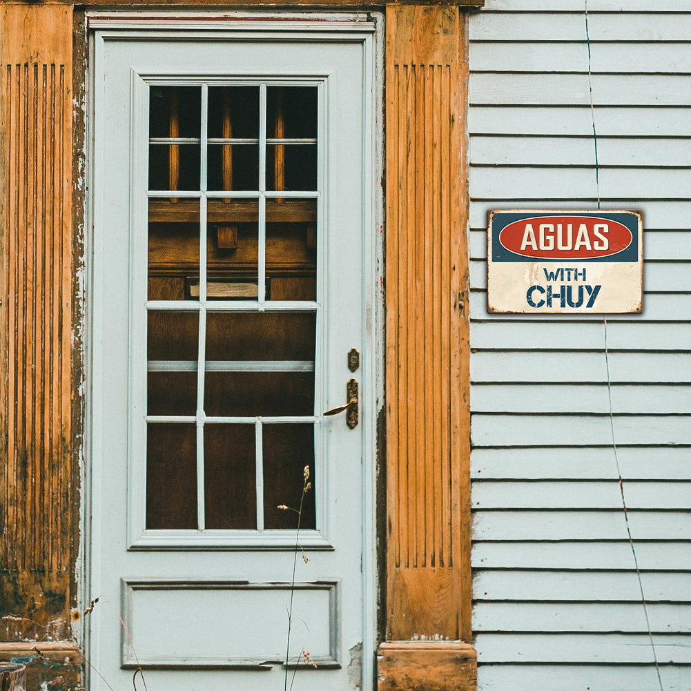 Custom “AGUAS with Name” Metal Sign