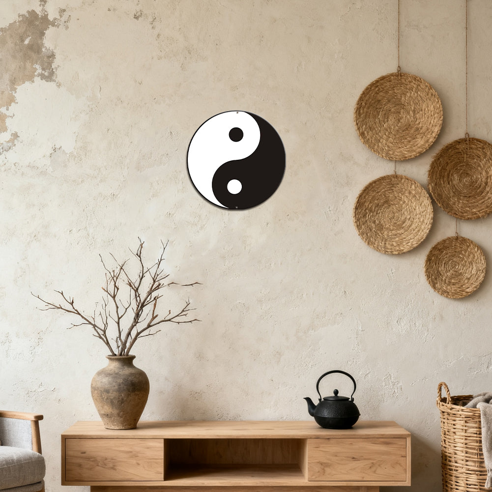 Yin Yang Round Tin Sign
