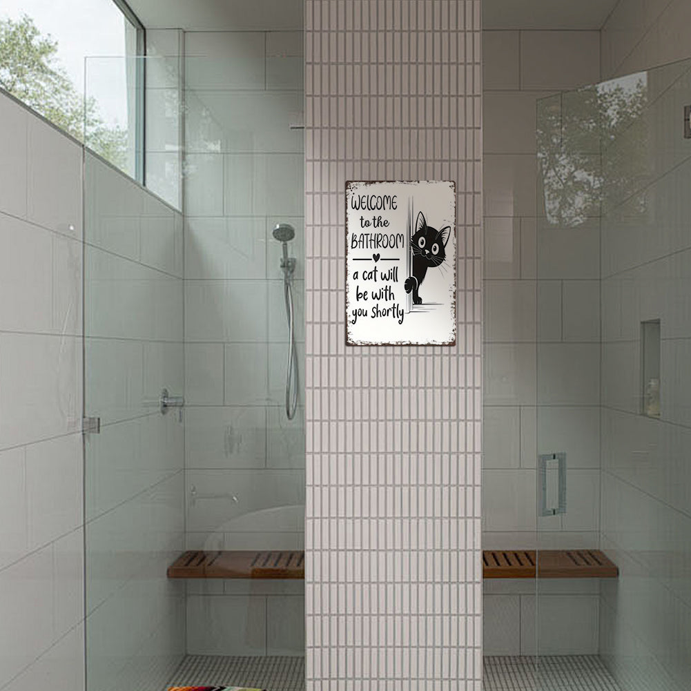 Cat Bathroom Sign – “A Cat Will Be With You Shortly”