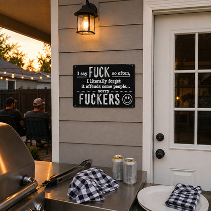 Funny F*ckers Metal Sign – Sarcastic Office & Man Cave Wall Decor