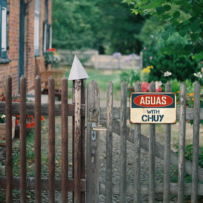 Custom “AGUAS with Name” Metal Sign