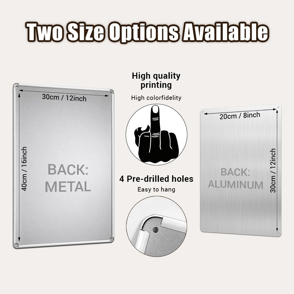 Middle Finger Eye Chart Metal Sign – Funny Rude Wall Decor