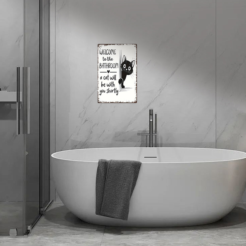Cat Bathroom Sign – “A Cat Will Be With You Shortly”