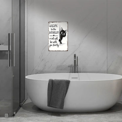 Cat Bathroom Sign – “A Cat Will Be With You Shortly”