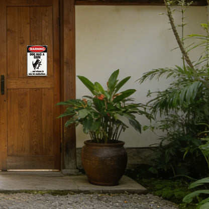 Funny Warning Dog & Cat Metal Sign