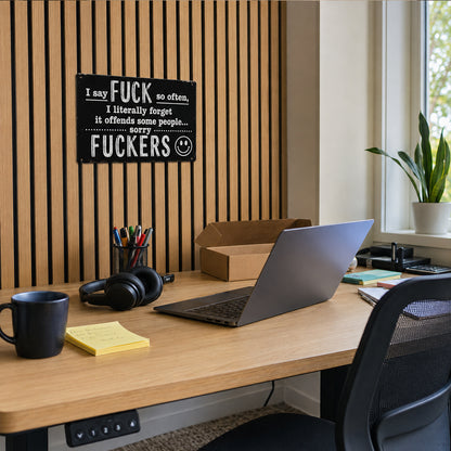 Funny F*ckers Metal Sign – Sarcastic Office & Man Cave Wall Decor