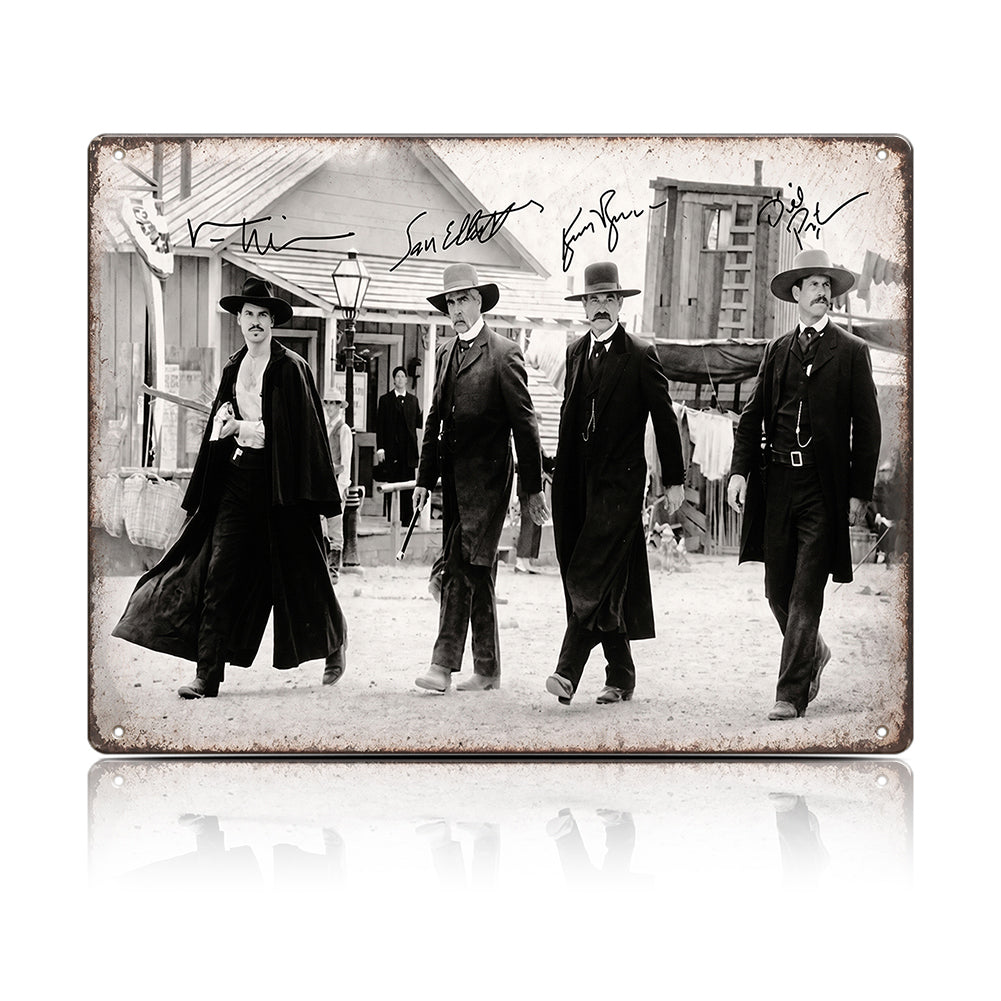 Western Gunslinger Metal Sign – Old West Cowboy Wall Decor