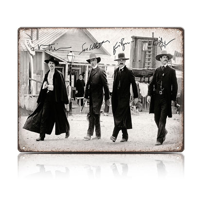 Western Gunslinger Metal Sign – Old West Cowboy Wall Decor