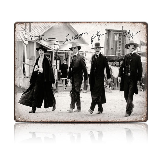 Western Gunslinger Metal Sign – Old West Cowboy Wall Decor