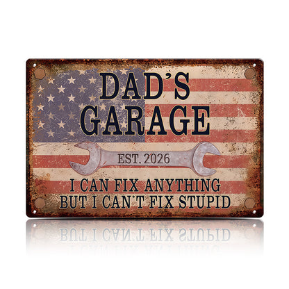 Retro Repair & Service Garage Wall Decor- Dad's Garage Metal Sign