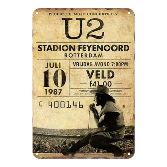 U2 "The Joshua Tree" Tour Rotterdam 1987 Concert Ticket