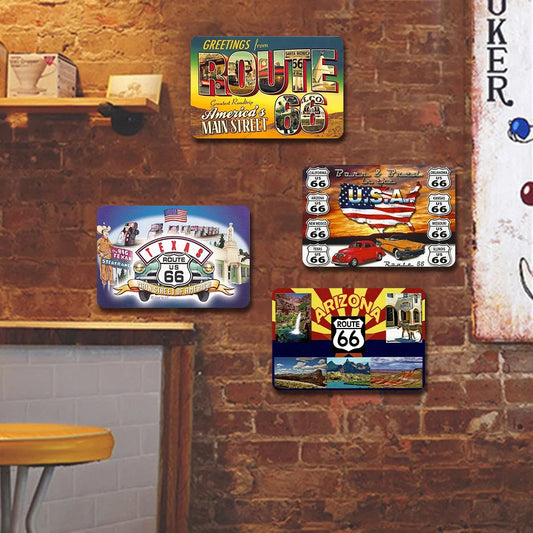 6pcs Historic Route 66 Collage