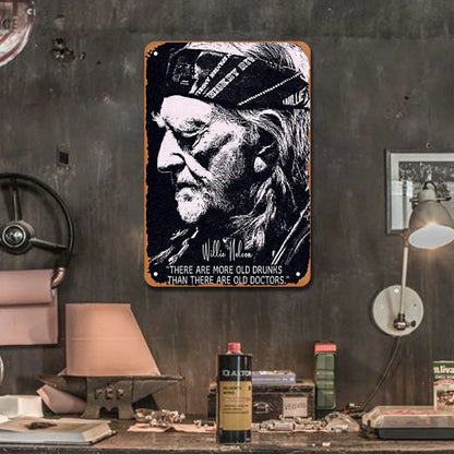Willie Nelson "Old Drunks" Quote Portrait