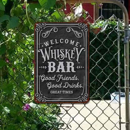 "Welcome Whiskey Bar" Rustic