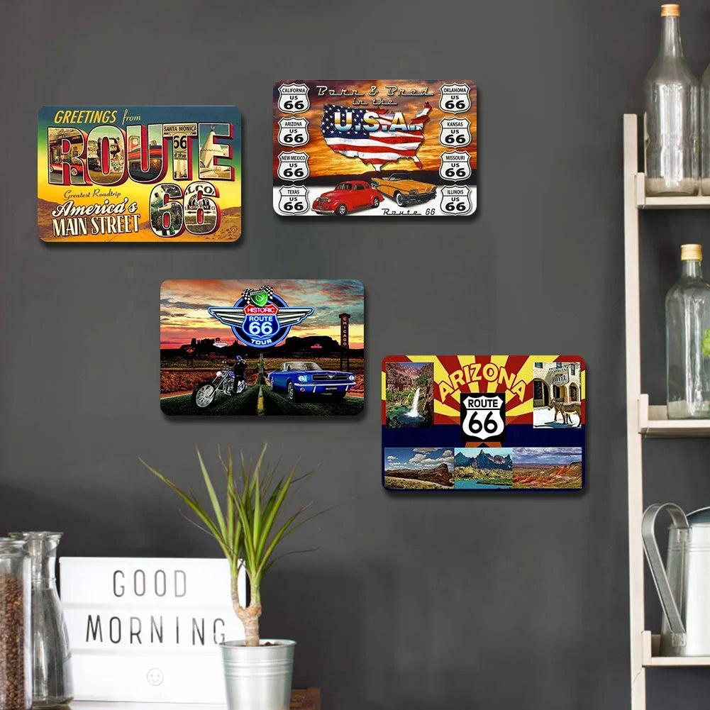 6pcs Historic Route 66 Collage