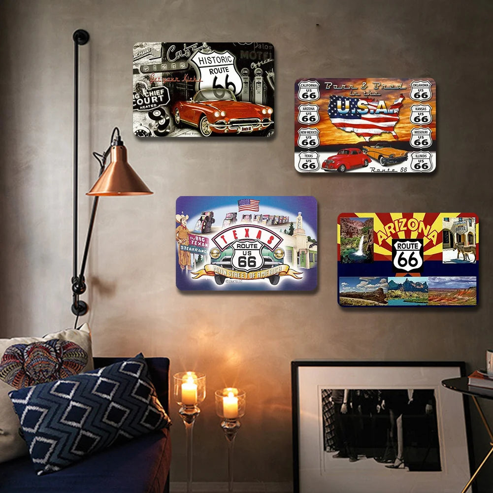 6pcs Historic Route 66 Collage