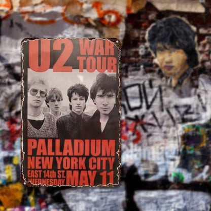 U2 "War Tour" Palladium NYC 1983 Concert Poster