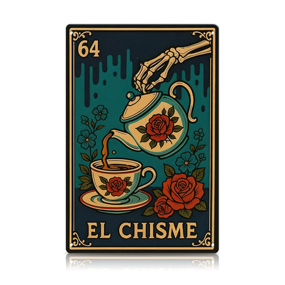 El Chisme Lotería Metal Sign