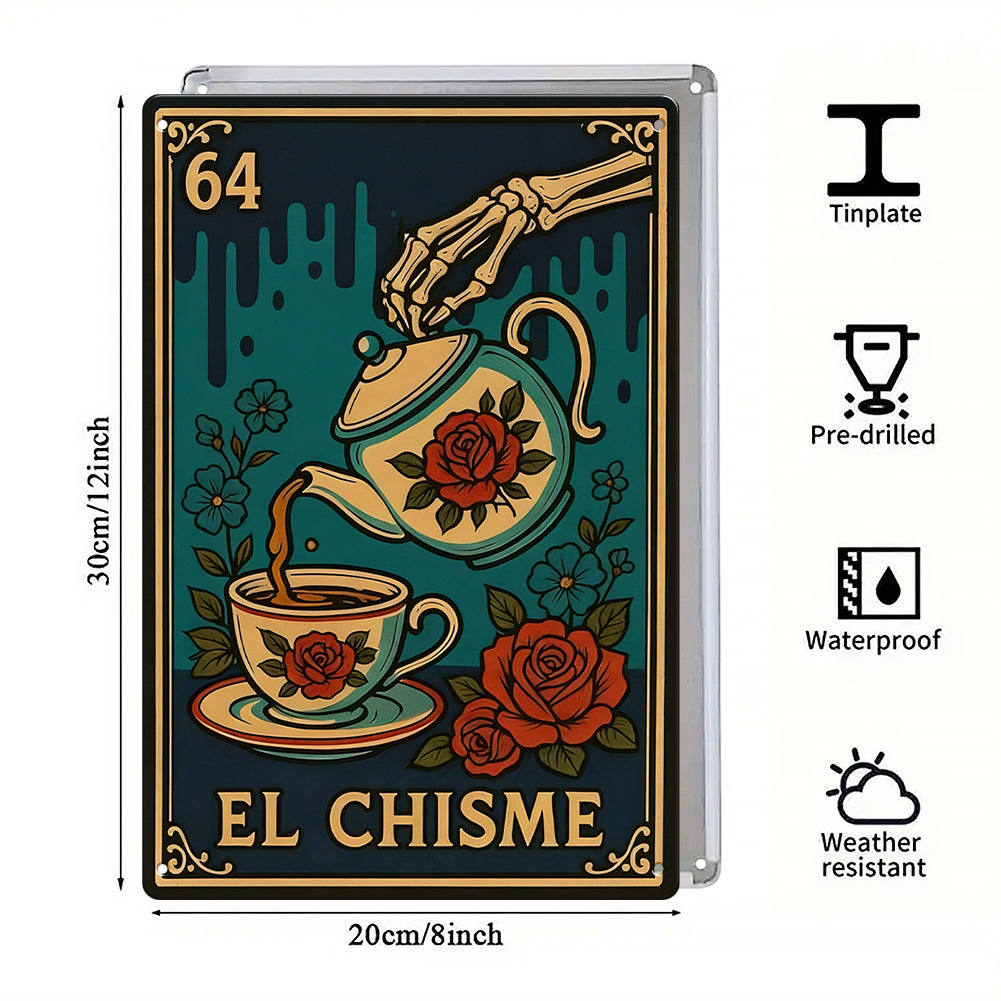 El Chisme Lotería Metal Sign
