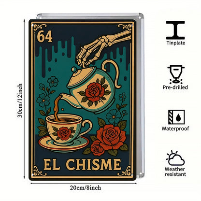El Chisme Lotería Metal Sign