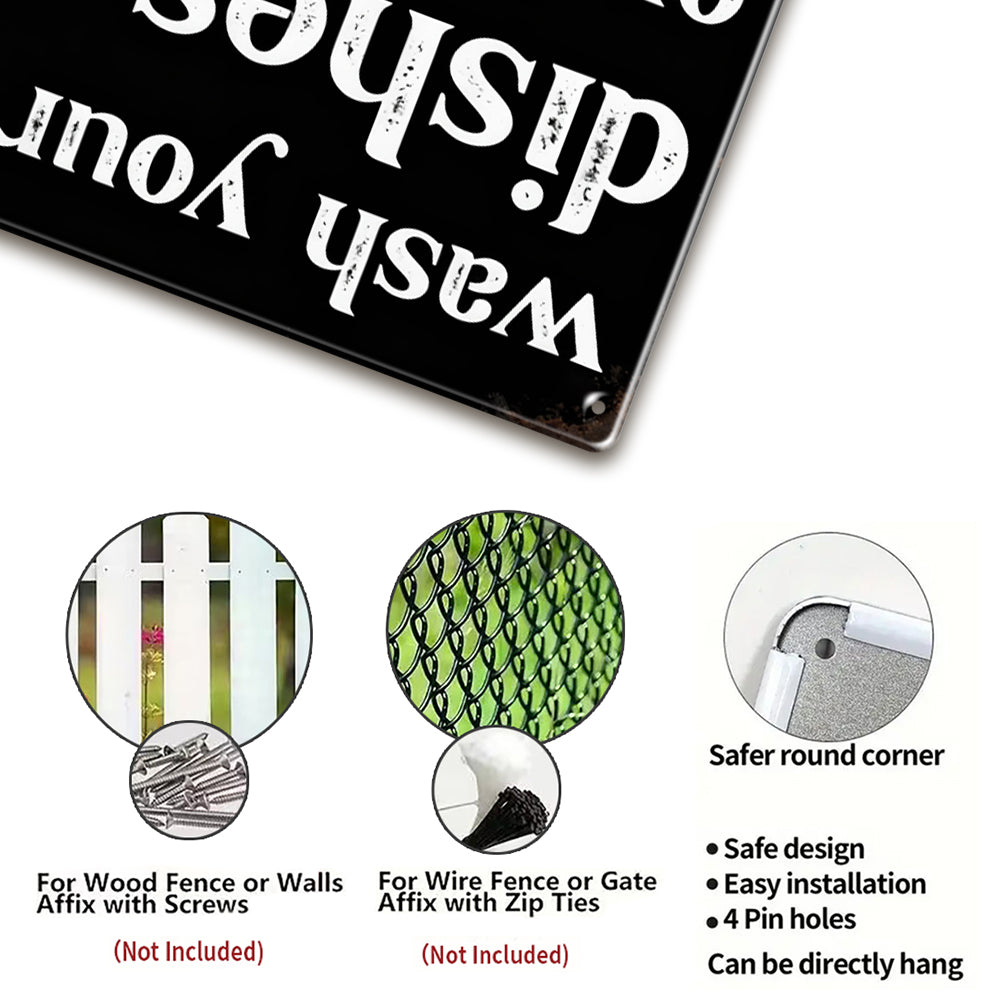 Wash Your Dishes Love Mom Metal Sign
