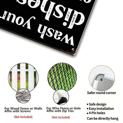 Wash Your Dishes Love Mom Metal Sign