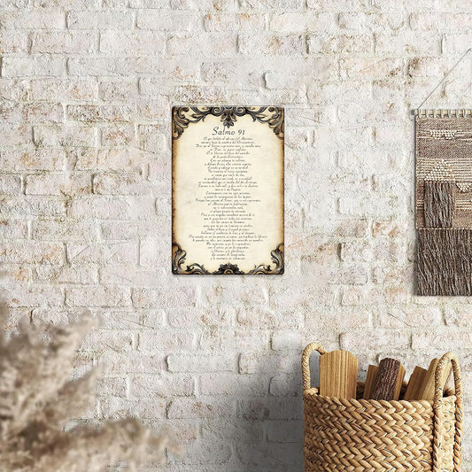 Spanish Psalm 91 Christian Metal Sign