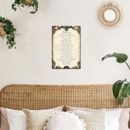Spanish Psalm 91 Christian Metal Sign