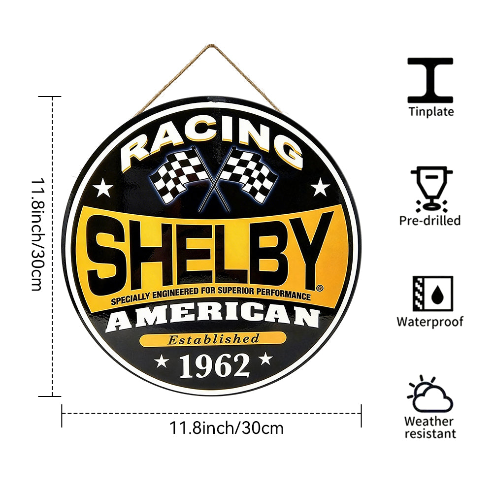 Shelby American Racing Round Metal Sign – Est. 1962