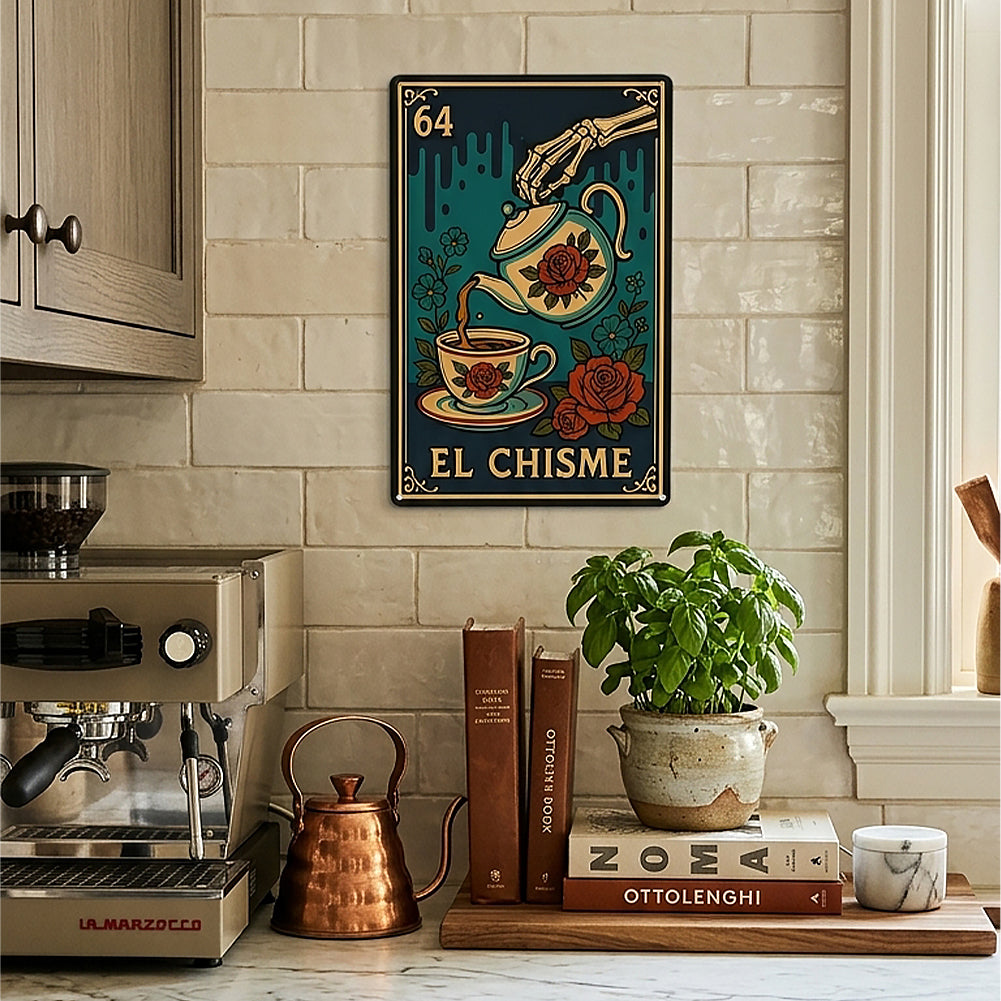 El Chisme Lotería Metal Sign