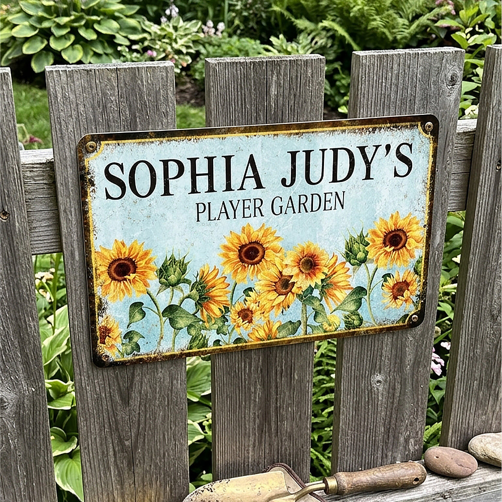 Custom Sunflower Garden Metal Sign