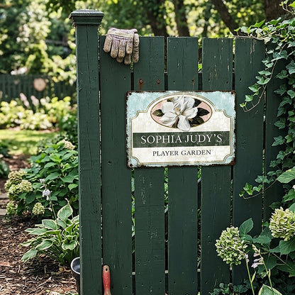 Custom Magnolia Garden Metal Sign