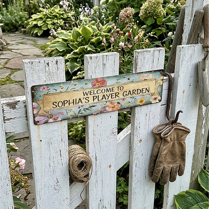Custom Floral Garden Metal Sign