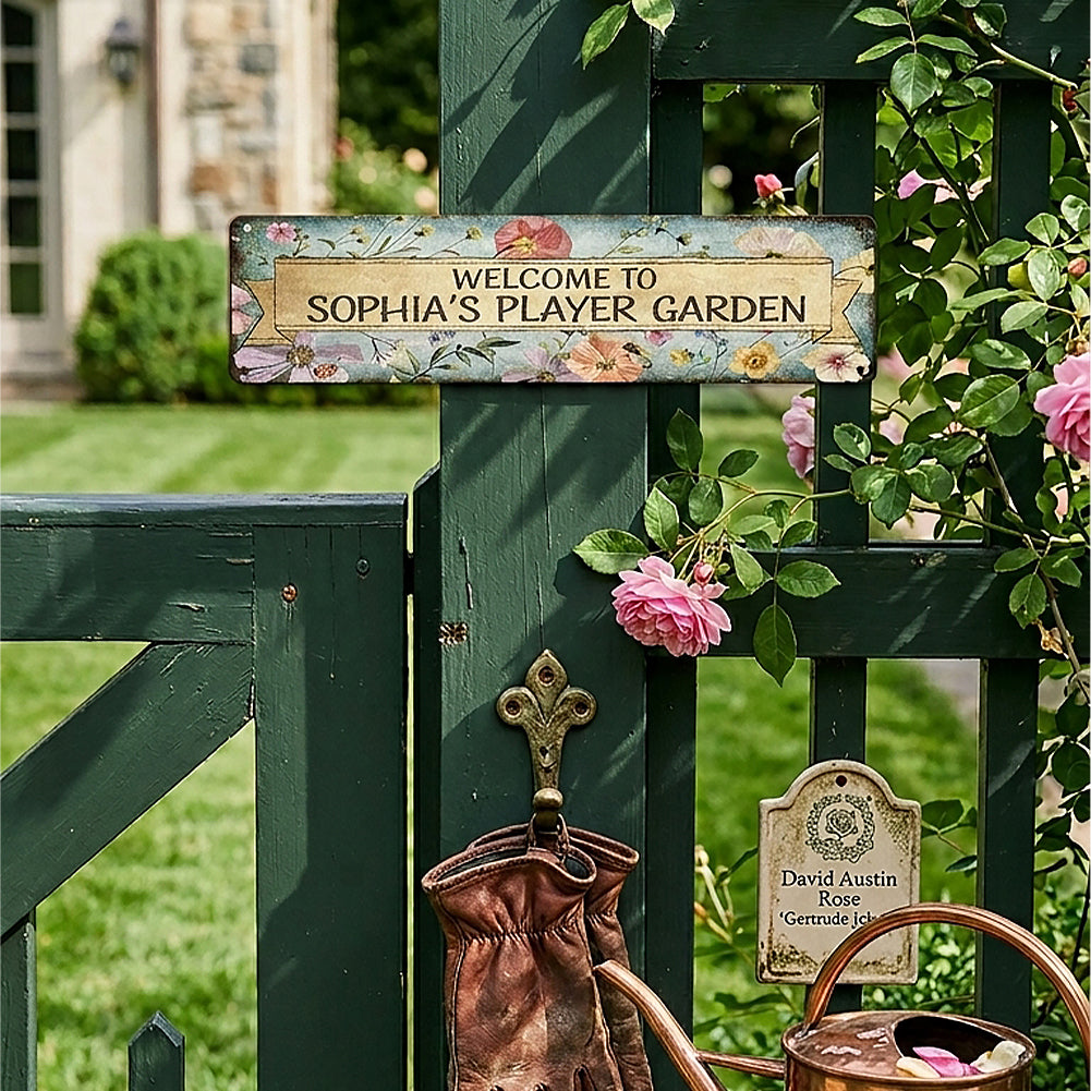 Custom Floral Garden Metal Sign