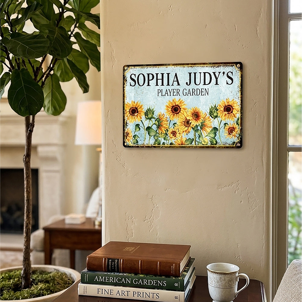 Custom Sunflower Garden Metal Sign