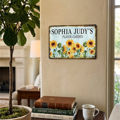 Custom Sunflower Garden Metal Sign