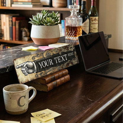 Custom Left Pointing Hand Metal Sign