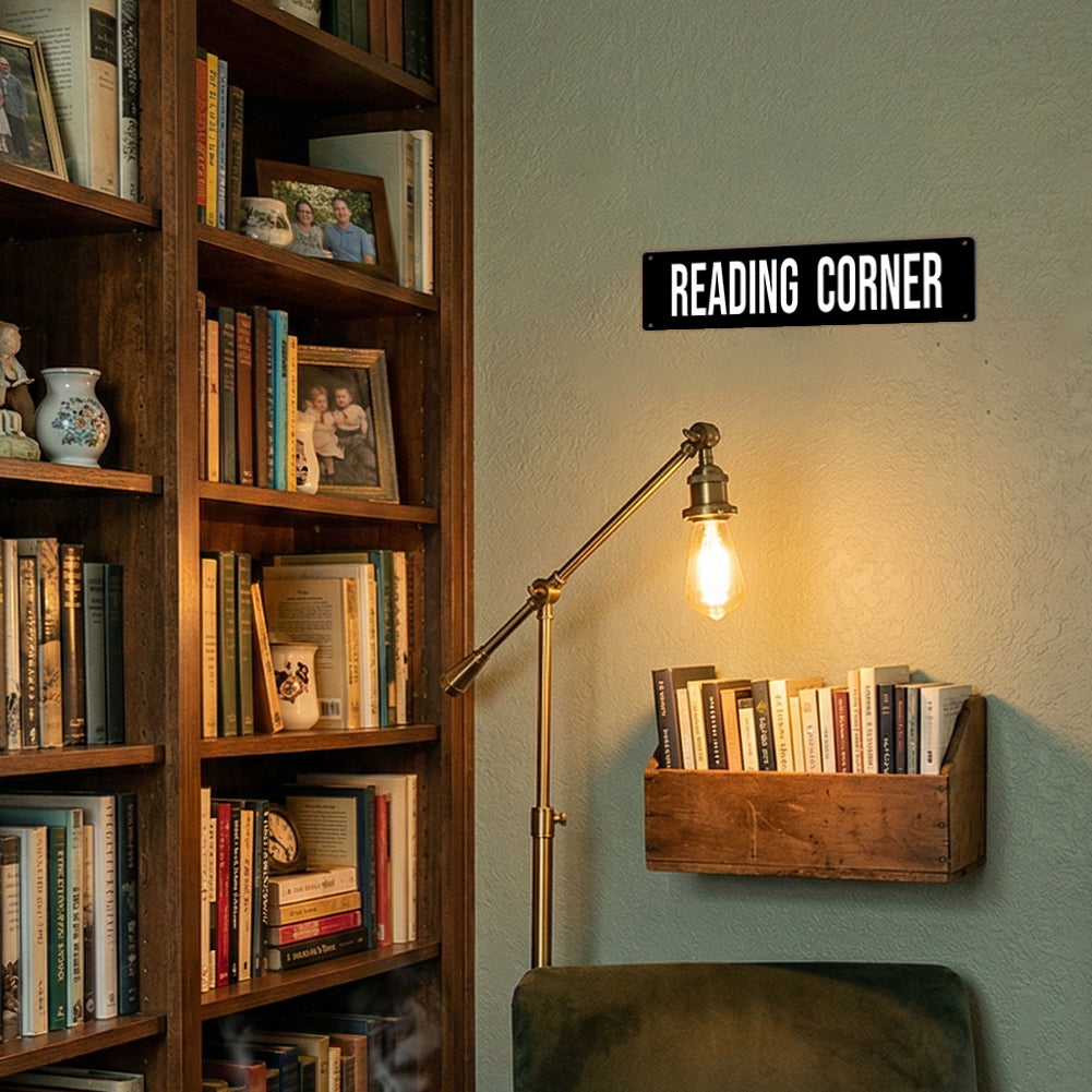 Reading Corner Metal Sign