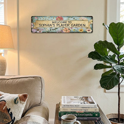 Custom Floral Garden Metal Sign