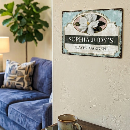 Custom Magnolia Garden Metal Sign