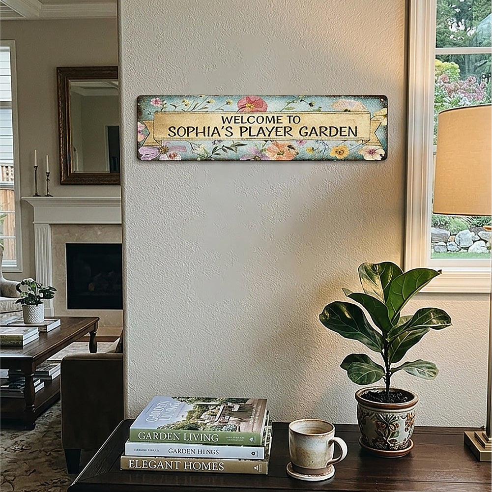 Custom Floral Garden Metal Sign