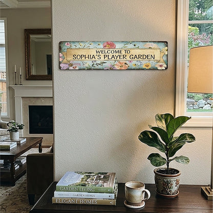 Custom Floral Garden Metal Sign