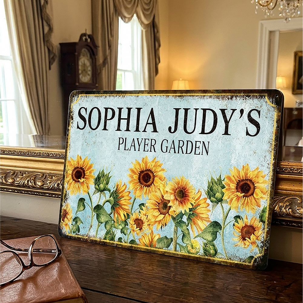 Custom Sunflower Garden Metal Sign