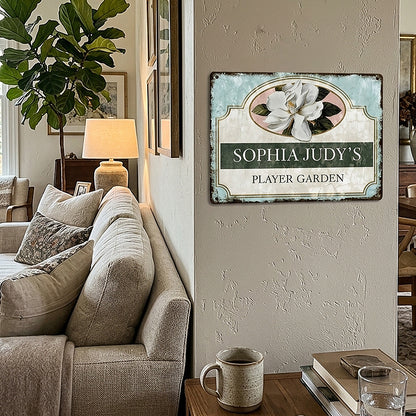 Custom Magnolia Garden Metal Sign